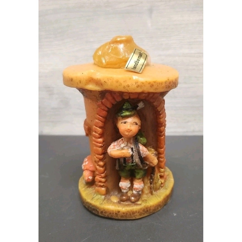 Vintage Hand Carved Candle Gunter-Kerzen Walldurn Handbemalt Western Germany D2